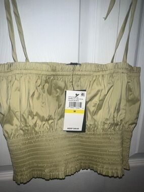 Smocked Crop Tank Top in Light Yellow